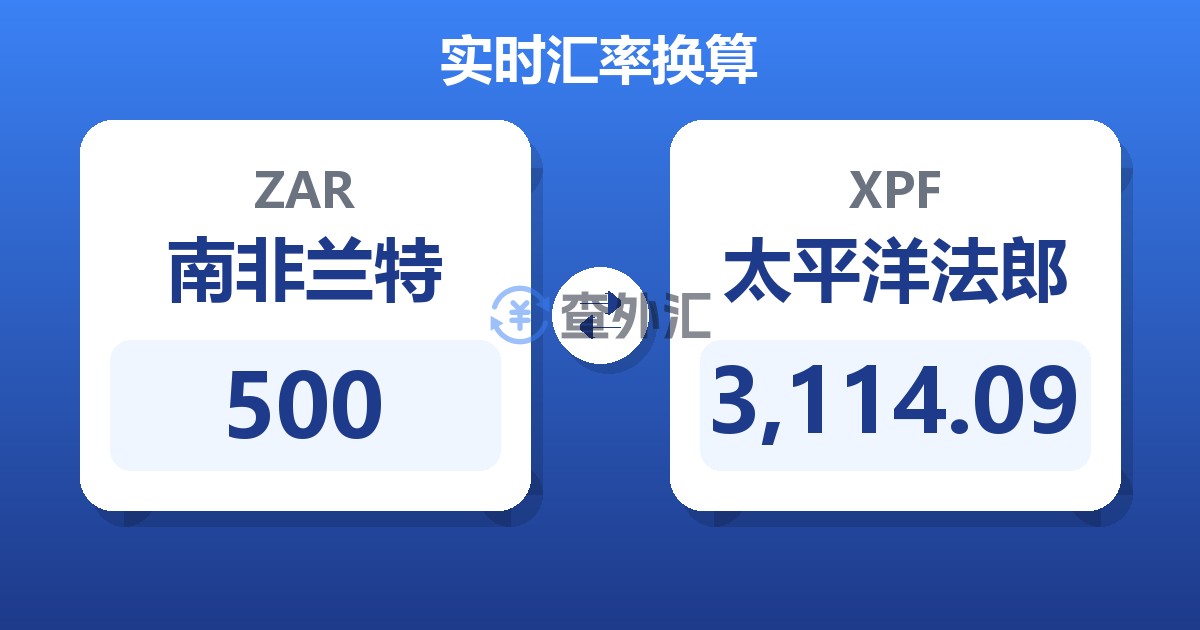 500南非兰特兑太平洋法郎