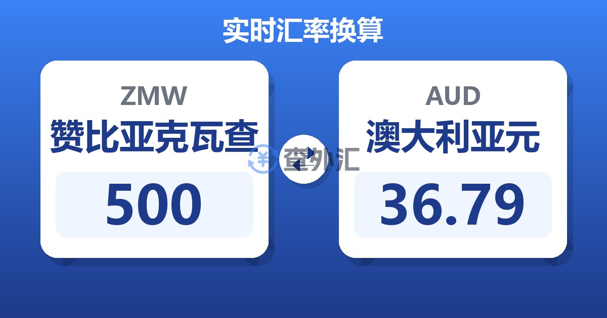 500赞比亚克瓦查兑澳大利亚元