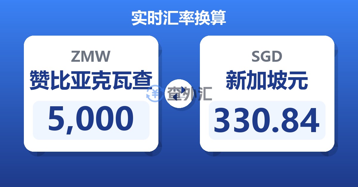 5,000赞比亚克瓦查兑新加坡元