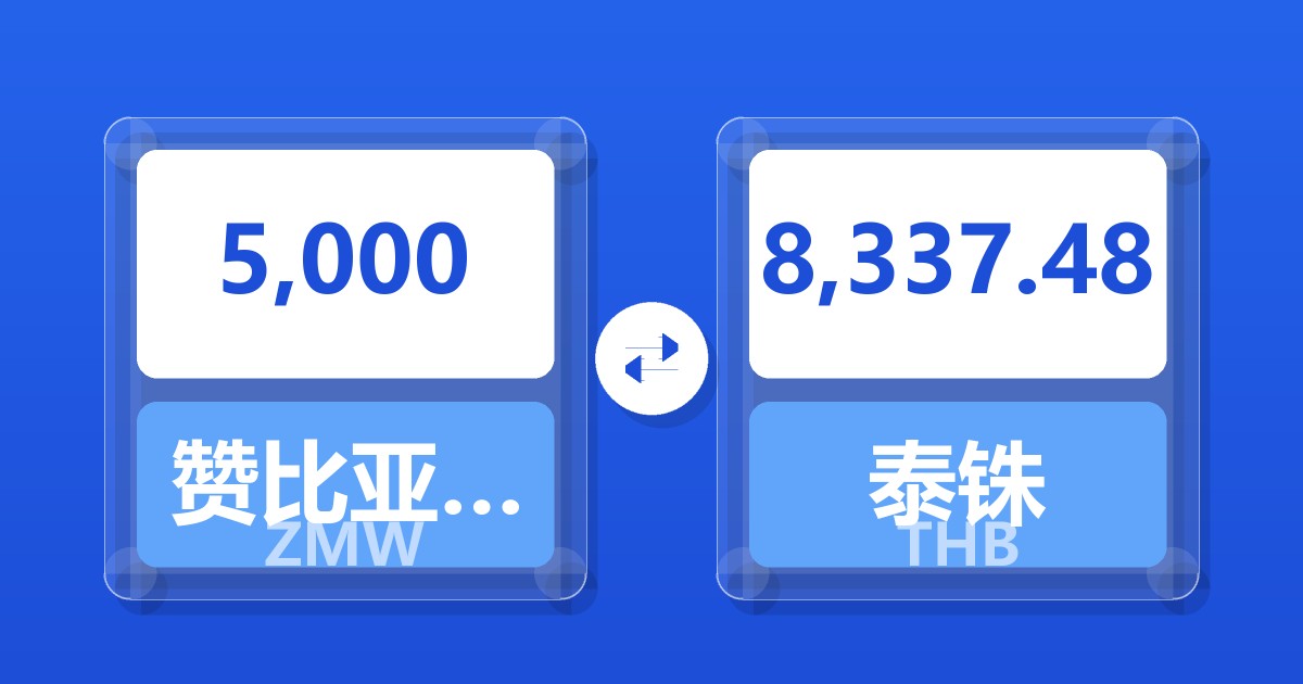 5,000赞比亚克瓦查兑泰铢