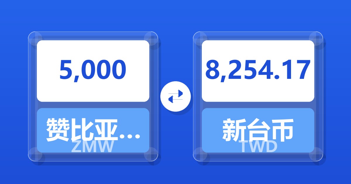 5,000赞比亚克瓦查兑新台币