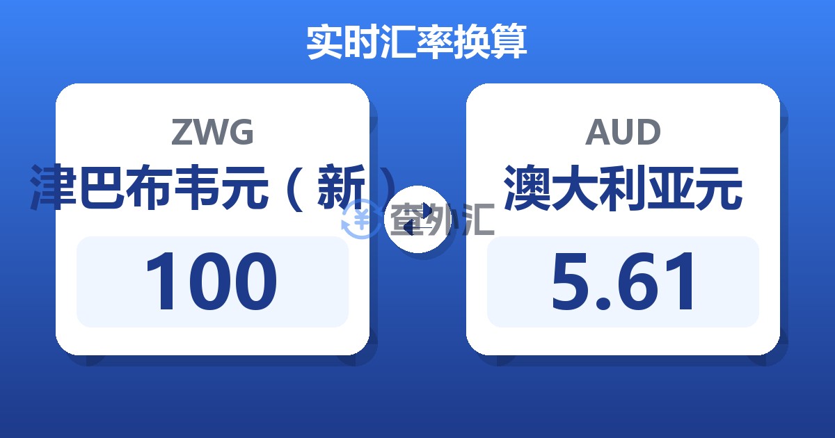 100津巴布韦元（新）兑澳大利亚元