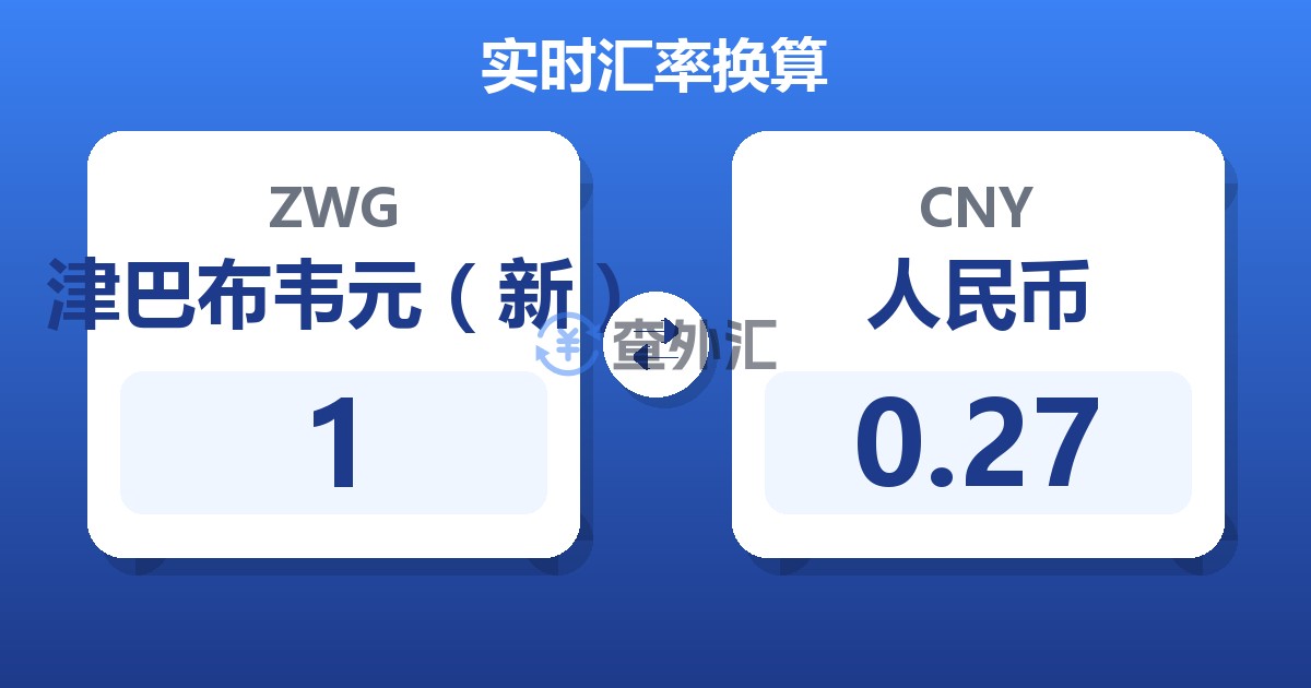 1津巴布韦元（新）兑人民币