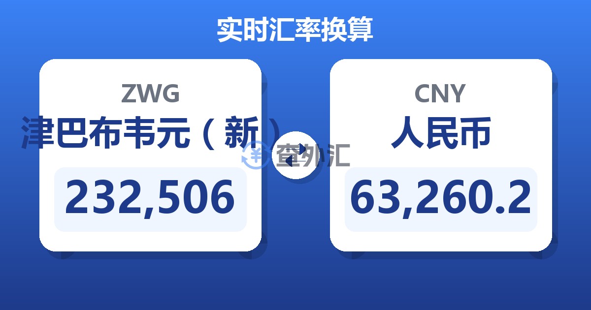 232,506津巴布韦元（新）兑人民币