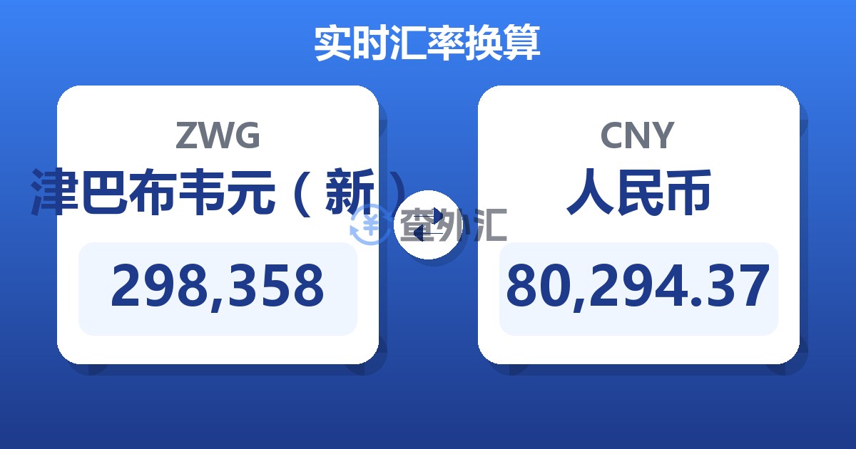 298,358津巴布韦元（新）兑人民币