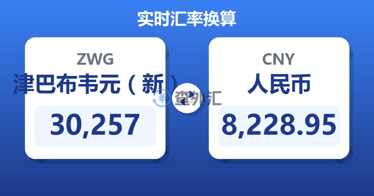 30,257津巴布韦元（新）兑人民币