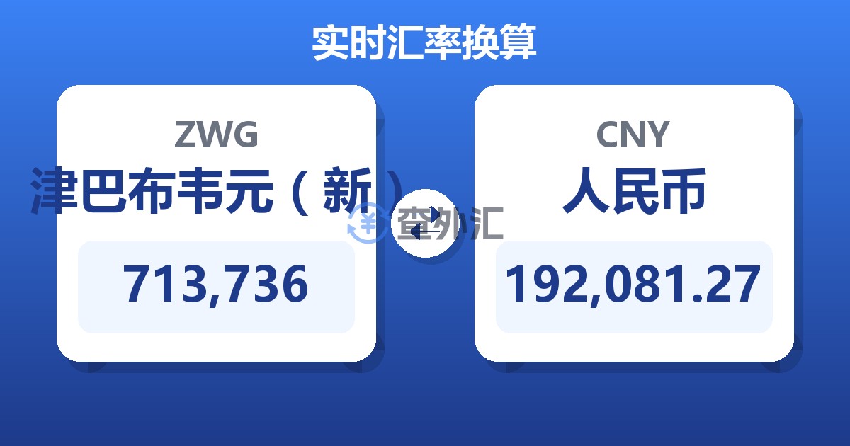 713,736津巴布韦元（新）兑人民币