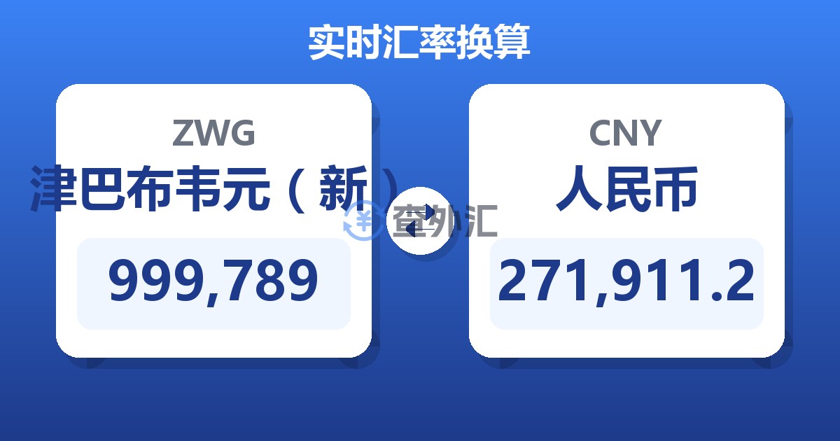 999,789津巴布韦元（新）兑人民币