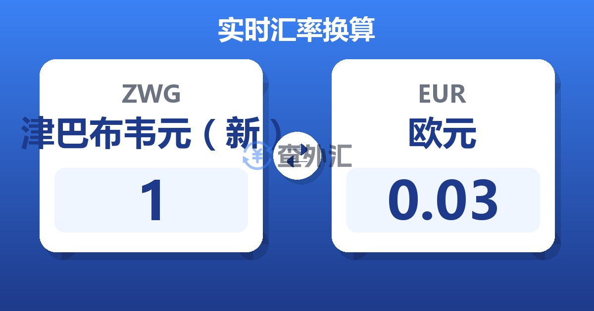 1津巴布韦元（新）兑欧元