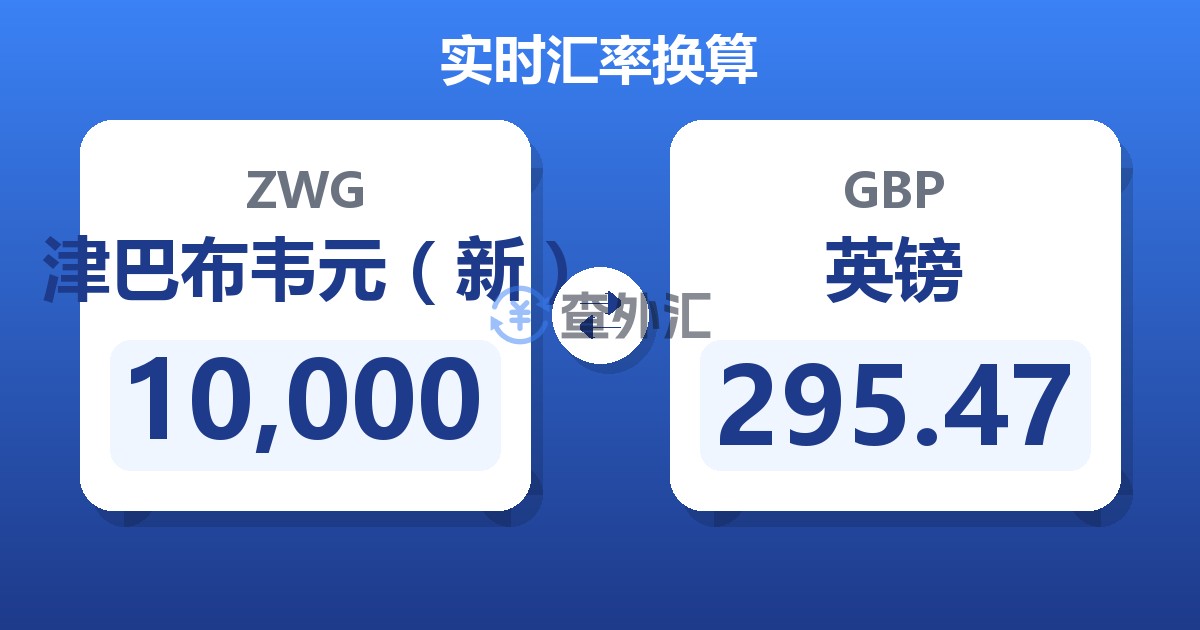 10,000津巴布韦元（新）兑英镑