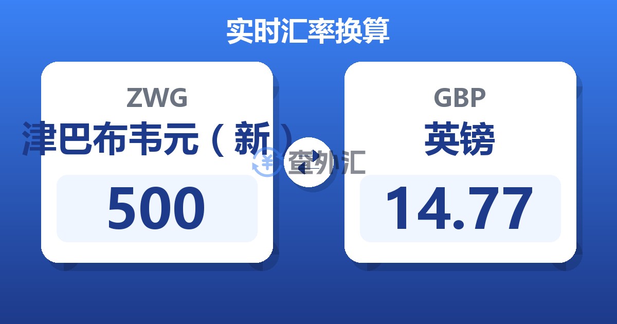 500津巴布韦元（新）兑英镑
