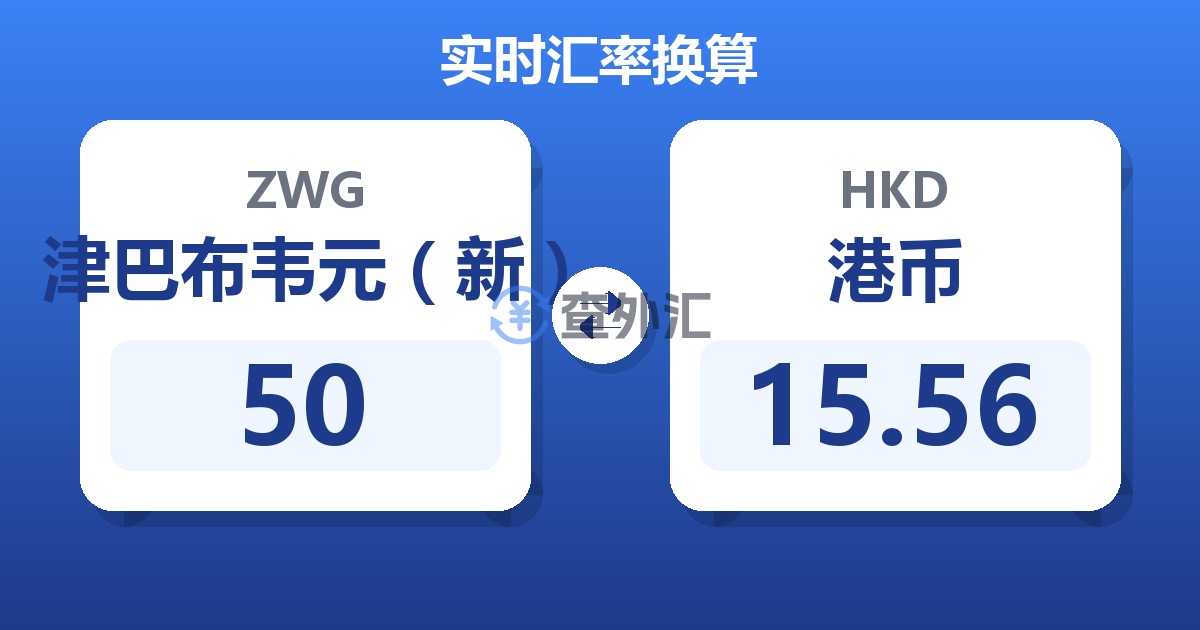 50津巴布韦元（新）兑港币