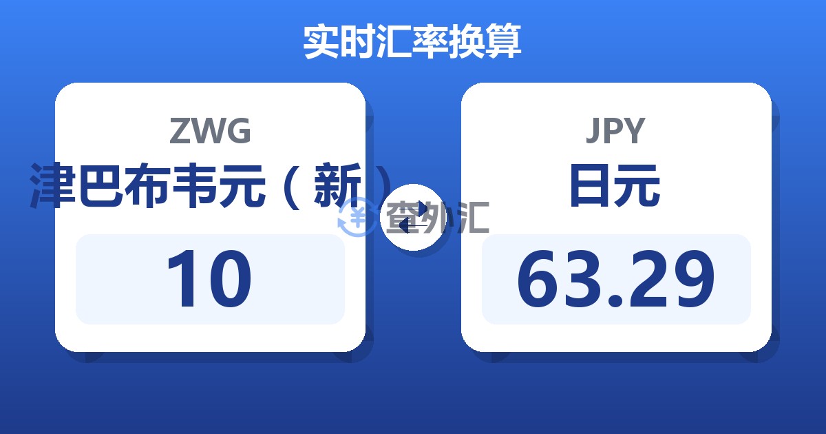 10津巴布韦元（新）兑日元