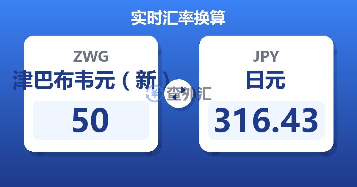50津巴布韦元（新）兑日元