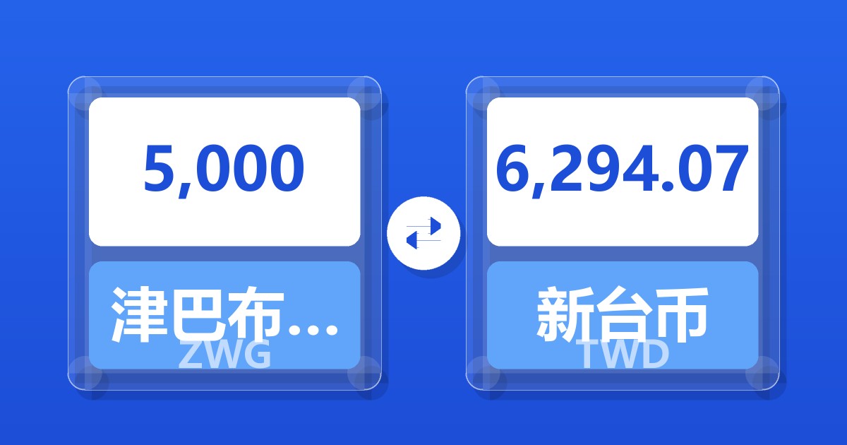 5,000津巴布韦元（新）兑新台币