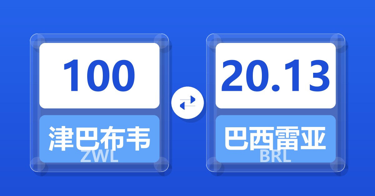 100津巴布韦元兑巴西雷亚尔