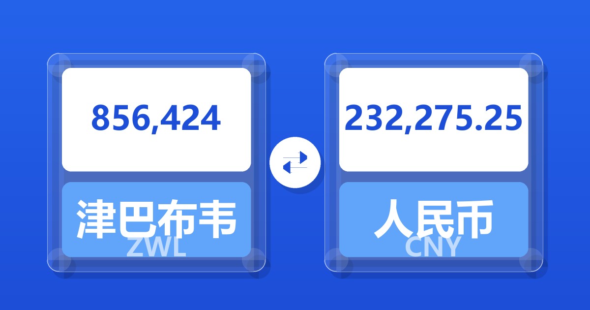 856,424津巴布韦元兑人民币