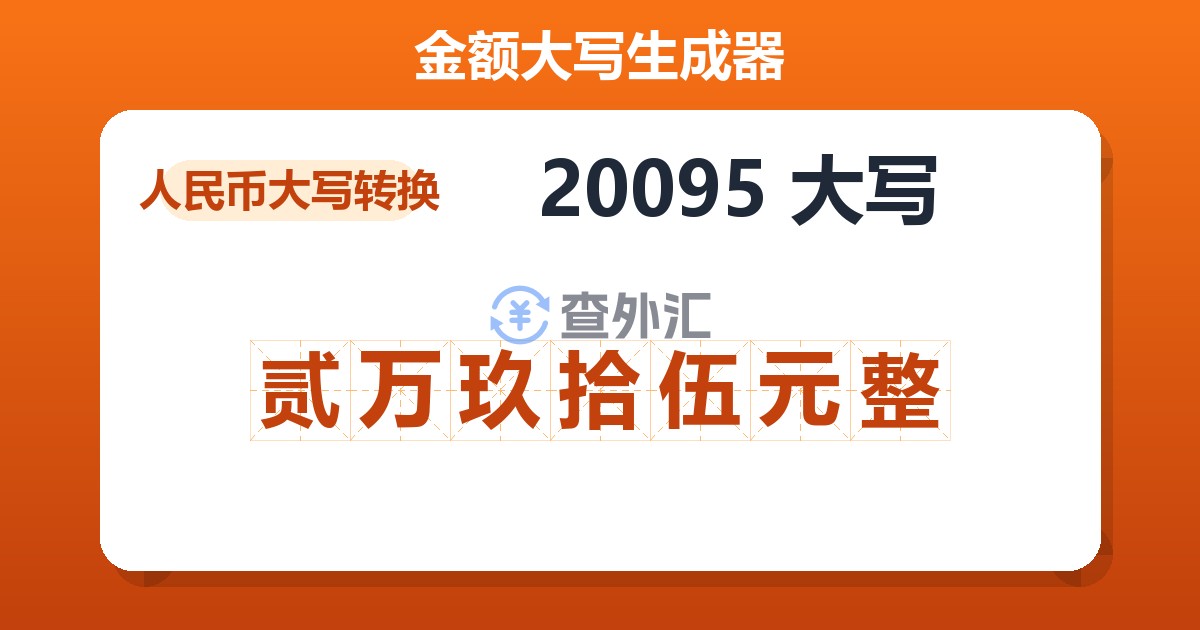 20095大写 贰万玖拾伍元整