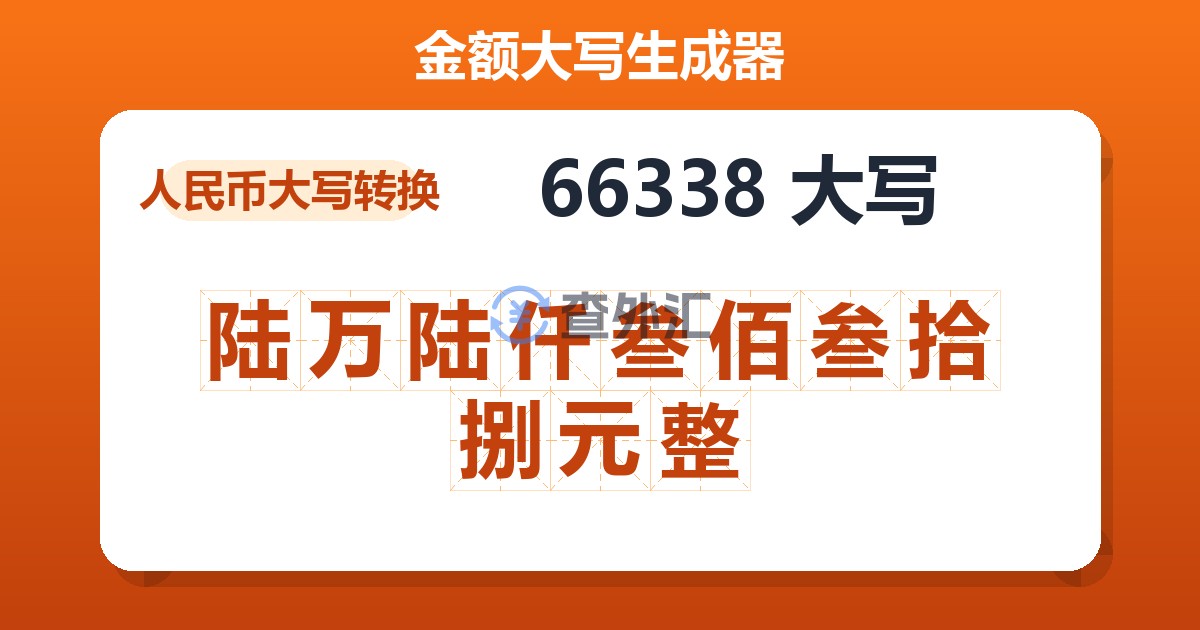 66338大写 陆万陆仟叁佰叁拾捌元整