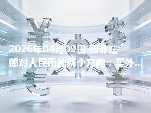2026年04月09日 西非法郎对人民币的两个方向：买外币与换回人民币怎么估算