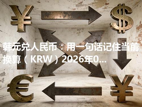 韩元兑人民币：用一句话记住当前换算（KRW）2026年04月30日