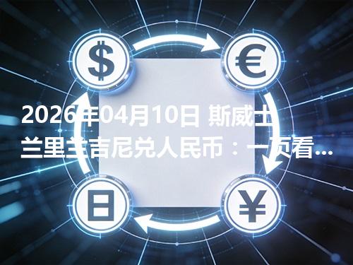 2026年04月10日 斯威士兰里兰吉尼兑人民币：一页看懂当前参考价、影响因素与风险提示