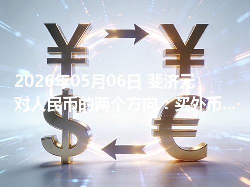 2026年05月06日 斐济元对人民币的两个方向：买外币与换回人民币怎么估算